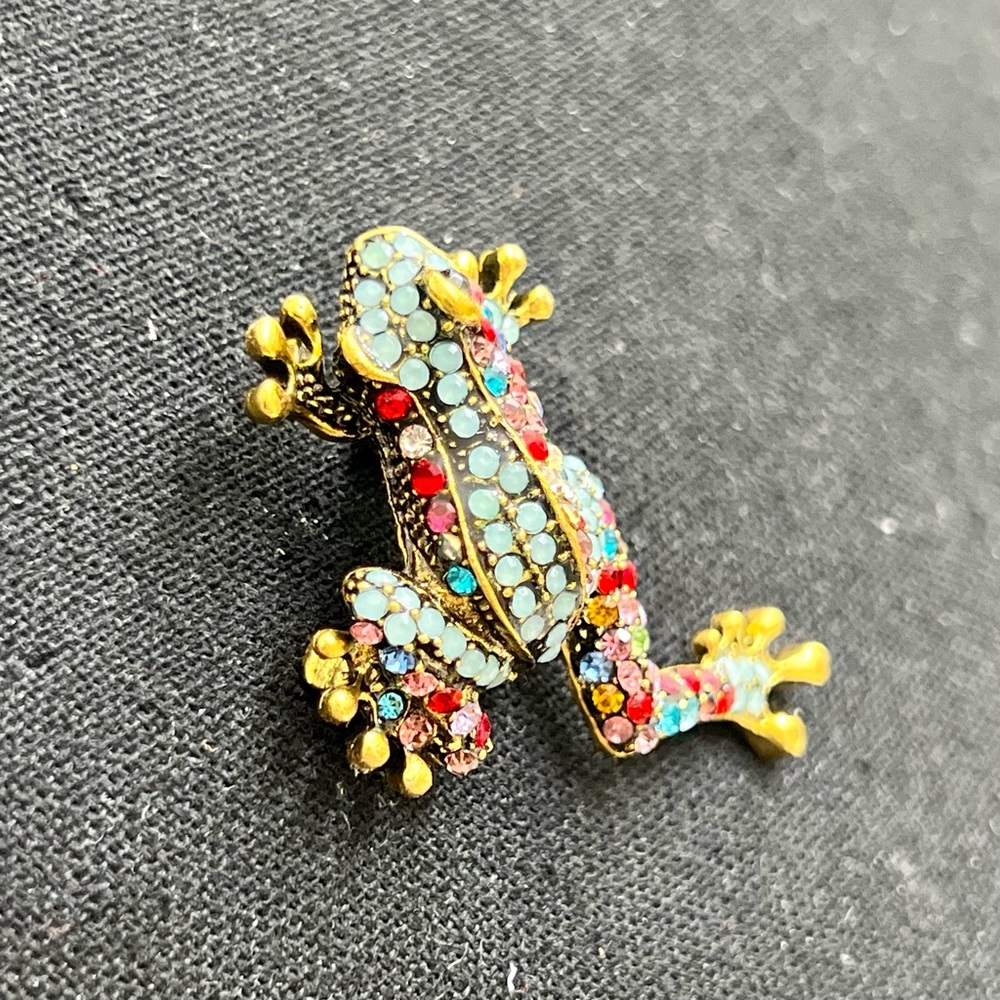 Unique Frog Rhinestone Brooch - Picture 6 of 9